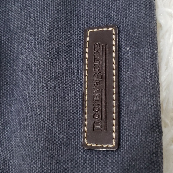 Dooney & Bourke Vintage Tote - Denim Blue Fabric Leather Trim - Picture 4 of 9